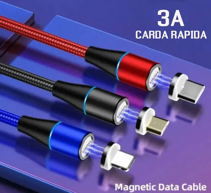 Cable Magnético Usb 3 En 1 Premium 1 Met