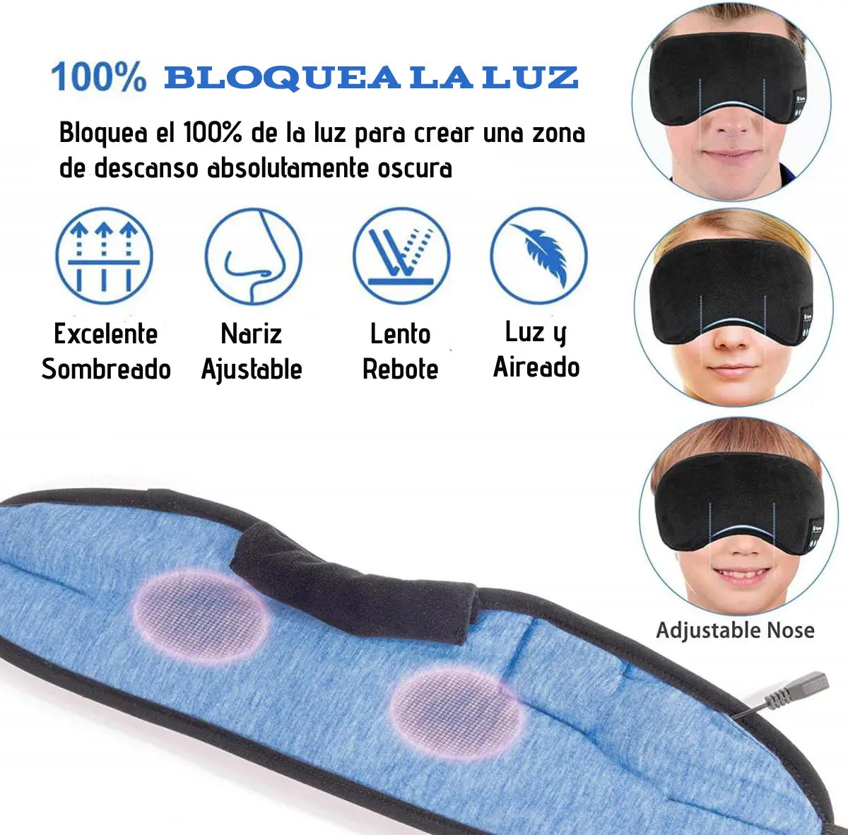 Antifaz con Audífonos Para Dormir